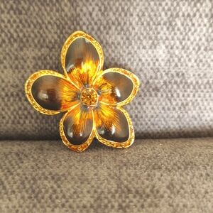 Joan Rivers Five Petal Enamel Sunset Brooch Pin